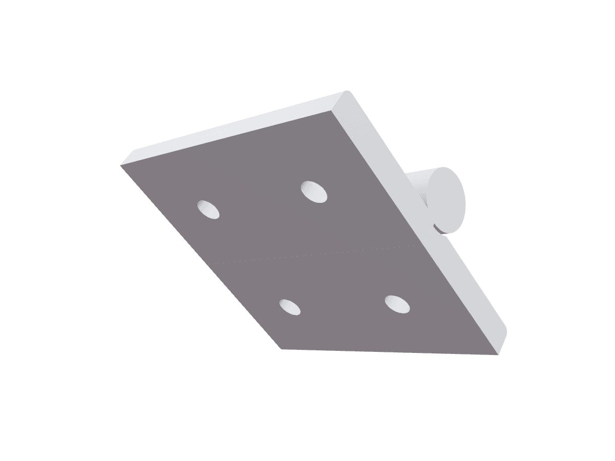 3D render of a print-in-place basic hinge.