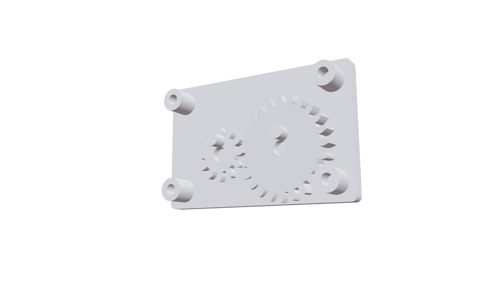 Animated 3D render of the bench-gearbox: a 2:1 spur-gear reduction demo machined by FSH Labs.