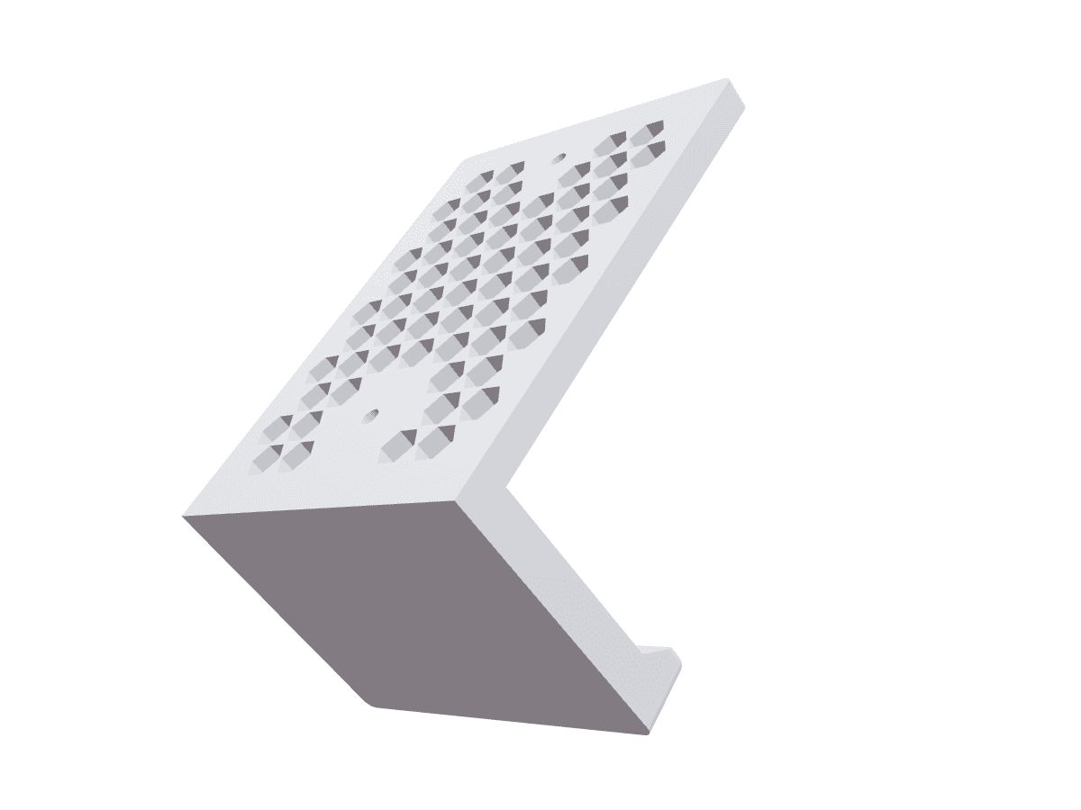 3D render of a vented mounting bracket.