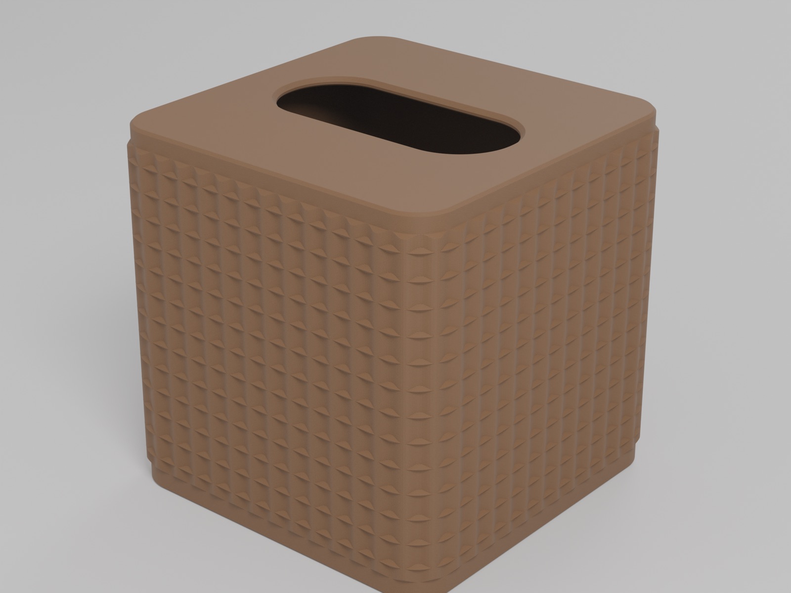 Cube tissue box cover, basket weave texture